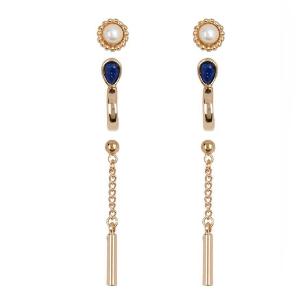 ✅NEW “Halogen” 3 pairs Earrings